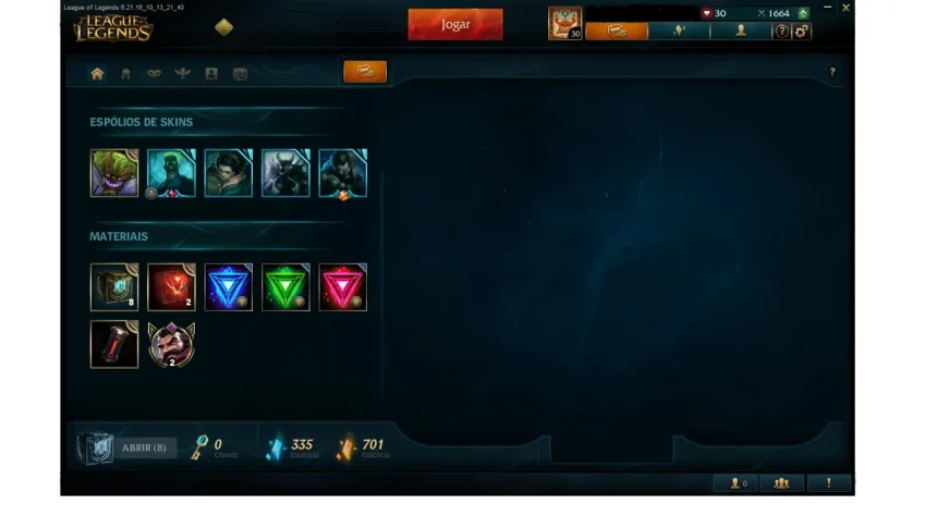 Conta de league of legends platina 5