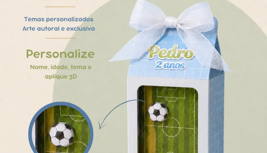 Caixa Milk com Visor Vitrine Personalizada