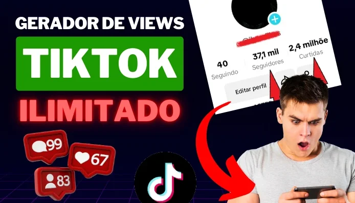 Gerador de Visualizações no TikTok - VITALICIO