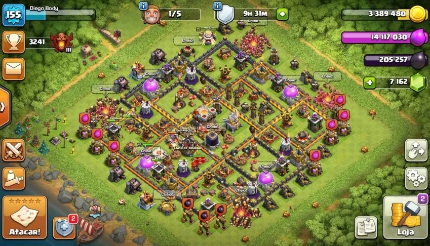 clash of clans cv 11 quase full