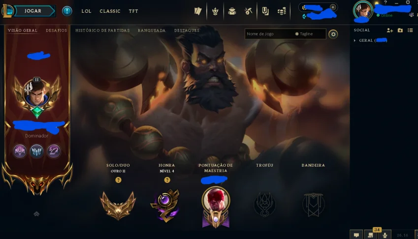 Conta League of Legends - Honra 5 - Ótimas Skins