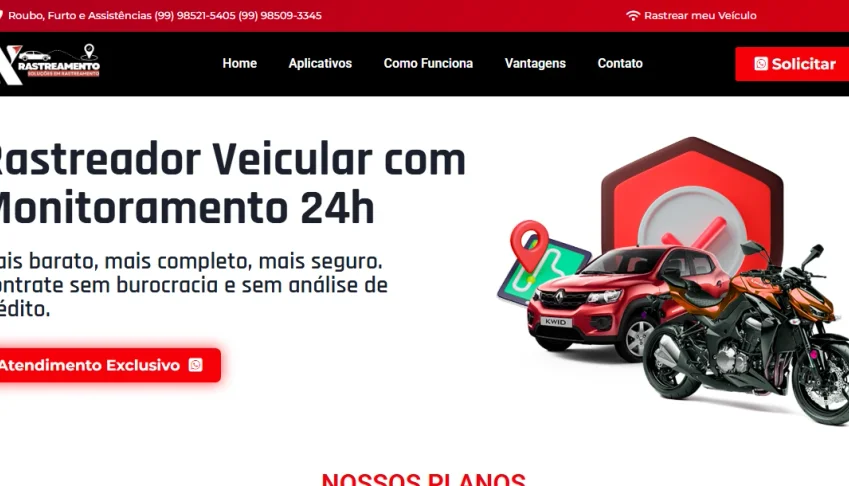 Site para empresa de rastreamento veicular em Wordpress