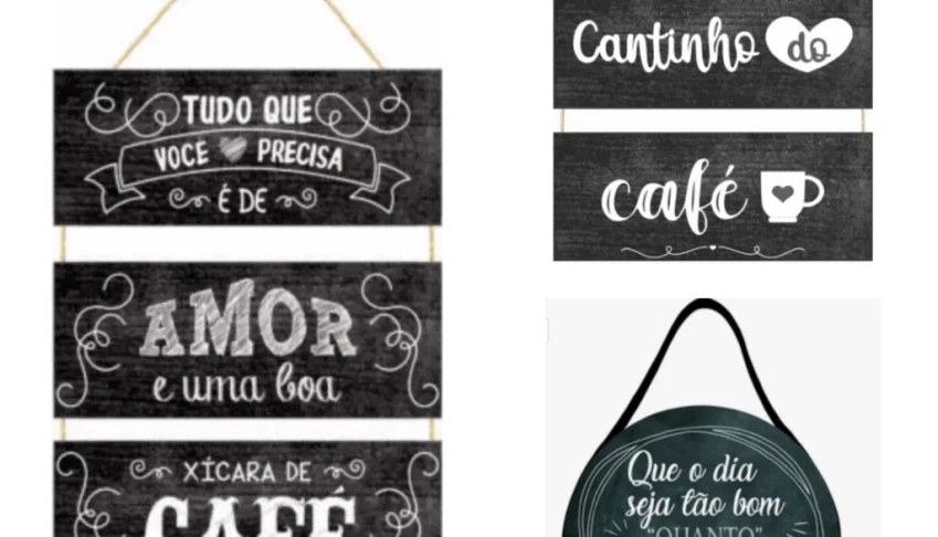 Placas Decorativas para Cantinho do Café