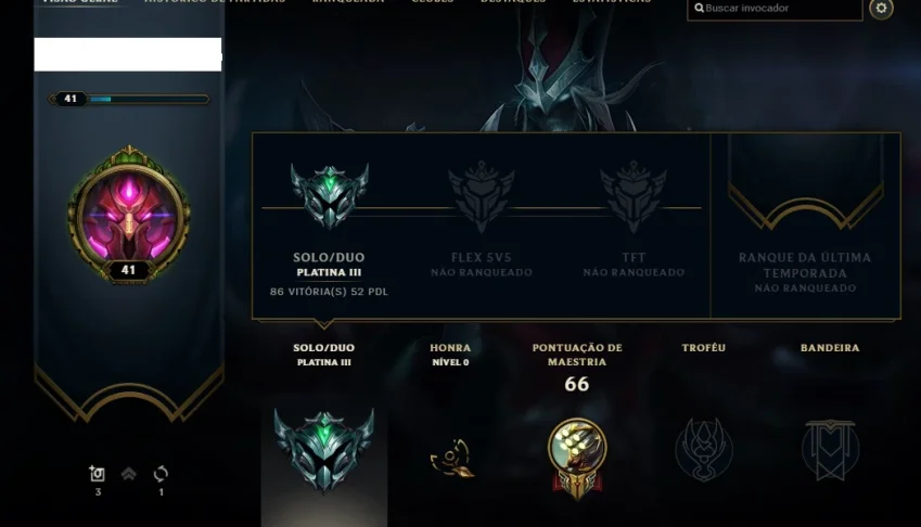 League Of Legends Conta Platina II