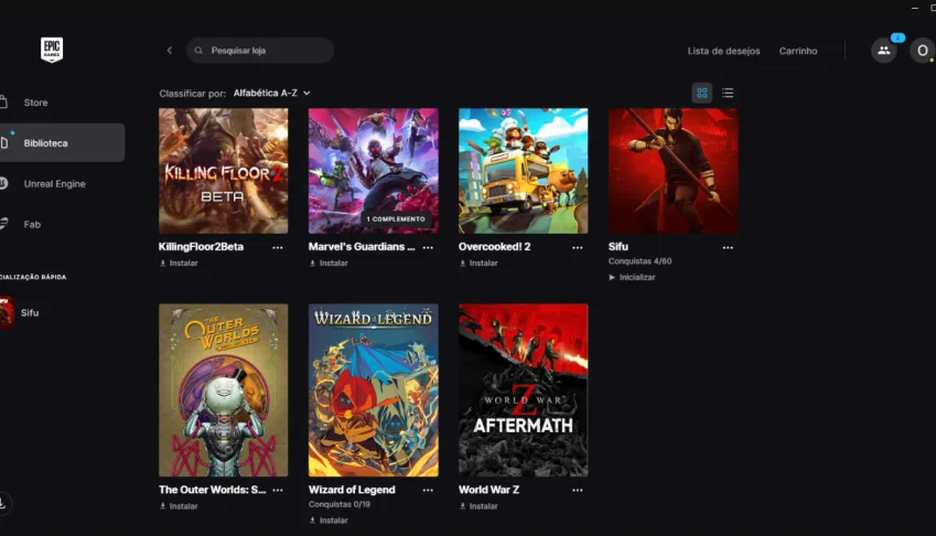 conta epic games com 19 jogos bons