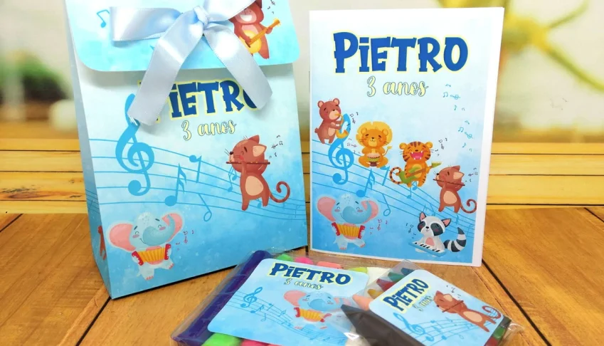 Kit Colorir e Modelar Bandinha dos Animais com Sacolinha