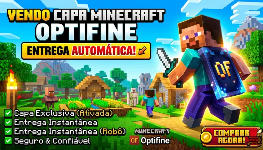 ⛏️ Capa Minecraft Optfine + Entrega Automática💎