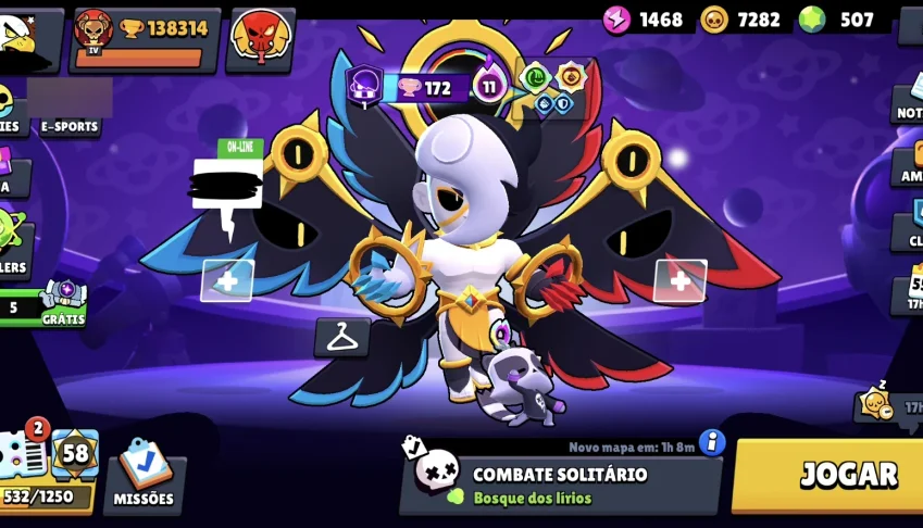 106/106 BRAWLERS/ 138k troféus / 500+ skins