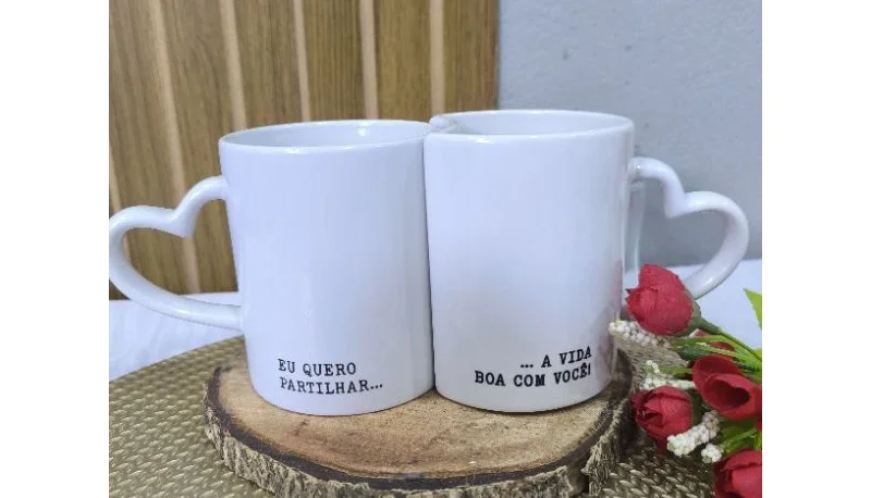 Par de Canecas de Encaixe Personalizadas