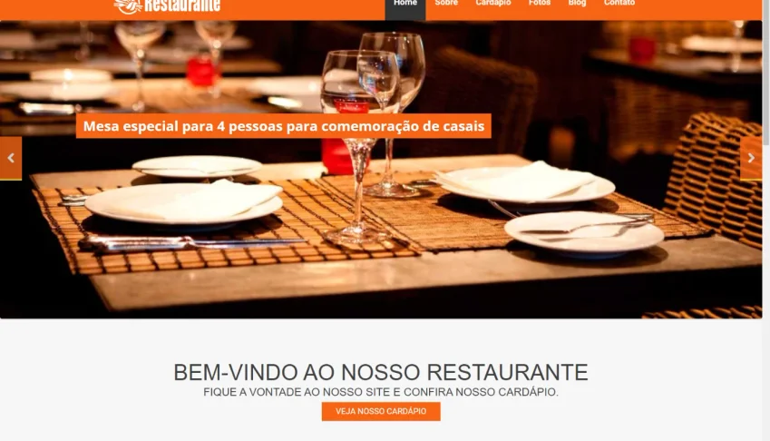 Site para Restaurantes, Empresas com modulo de blog