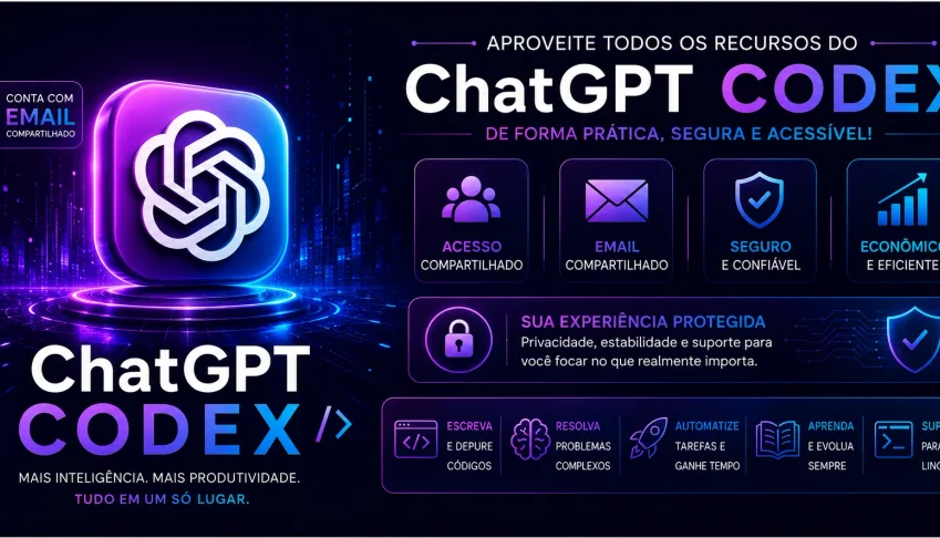 Chat Gpt 5.4 Plus + CODEX em E-MAIL COMPARTILHADO!