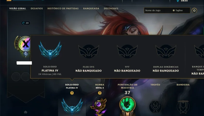 Platina 4 com 60 Champs e 4 Skins