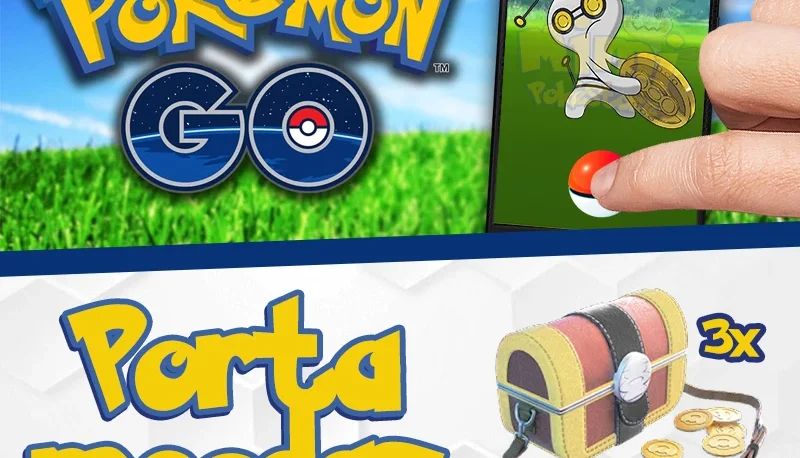 3 (três) Porta Moedas - Pokémon GO - Gimmighoul / Gholdengo