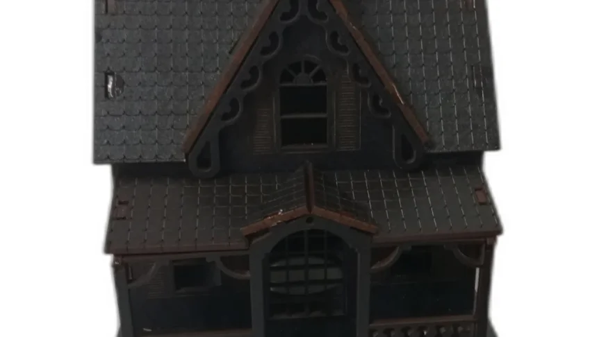 Mini Casinha Gotica preta, Moderna em MDF - Estilo e...