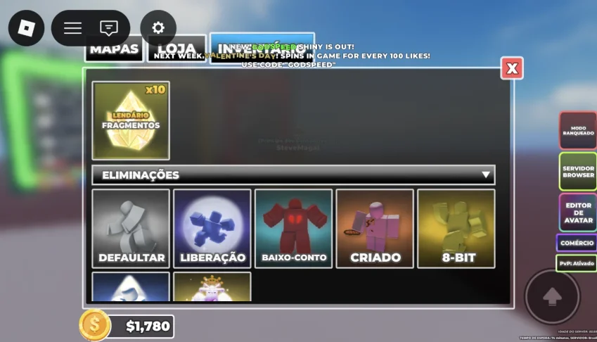 Conta upadissima em jogos