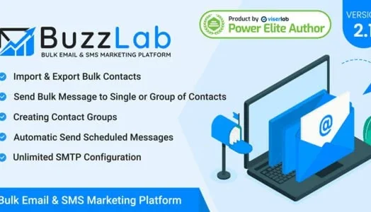 BuzzLab – Bulk Email And SMS Marketing Platform PHP
