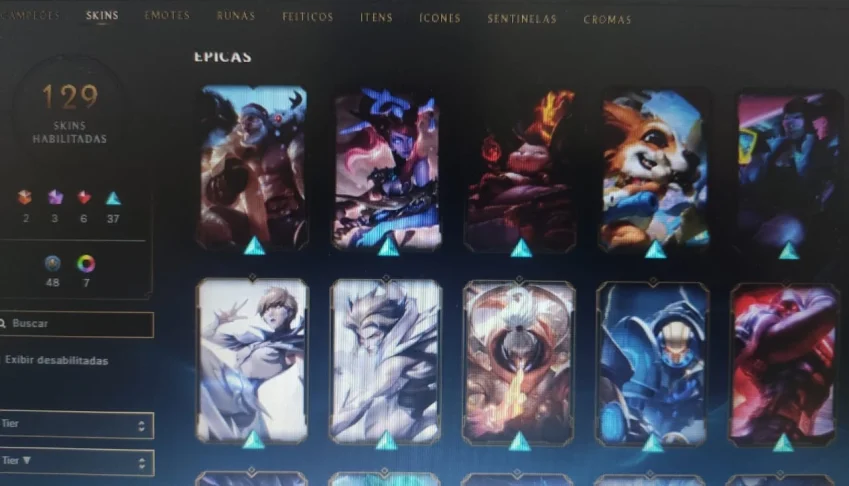 Conta LOL lv 330+ todos personagens 130 skins sem md10