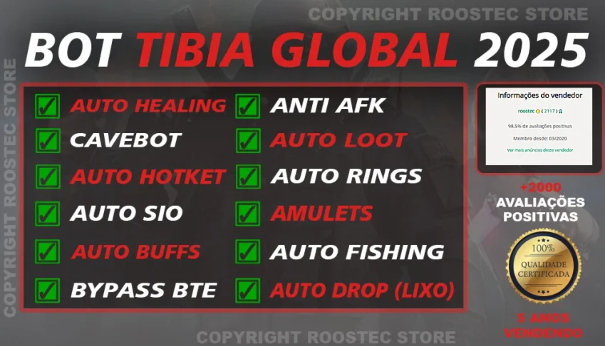BOT TIBIA ALL CLIENTS - INDETECTÁVEL 2025