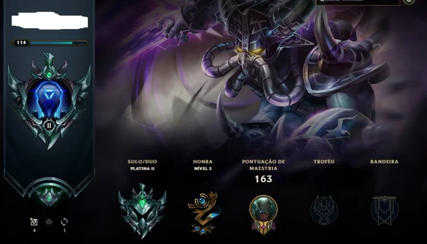 Conta LoL Plat 2 4 Skin Lendária