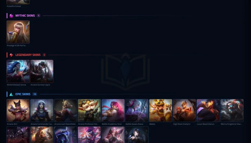 Conta de LOL Silver quase todos os campeoes e jinx exalted