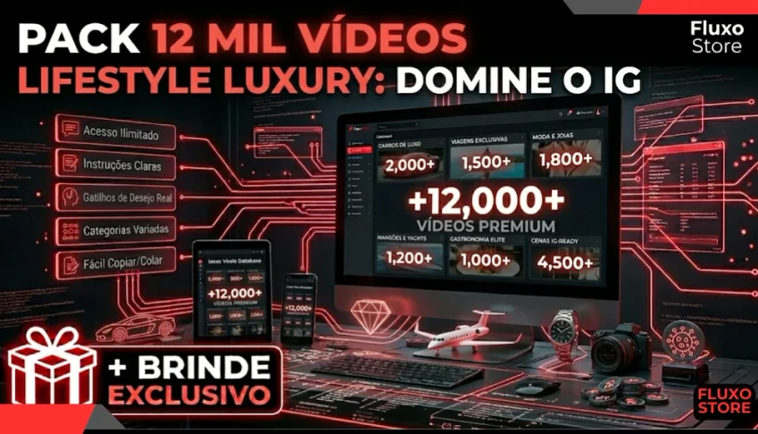 Pack 12 Mil Vídeos Lifestyle Luxury: Domine o IG