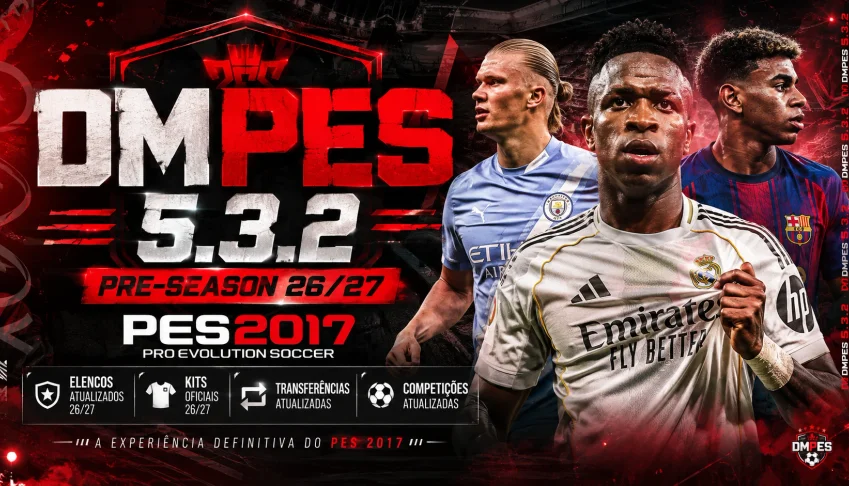 DMPES 5.3.2 – PES 2017 Atualizado 2026 + Jogo Completo