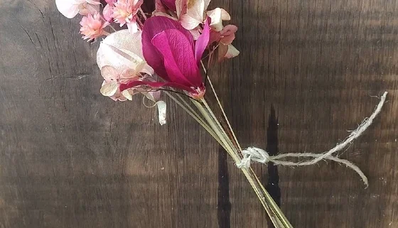 Ramo Flores Desidratadas - Marsala com Rosé