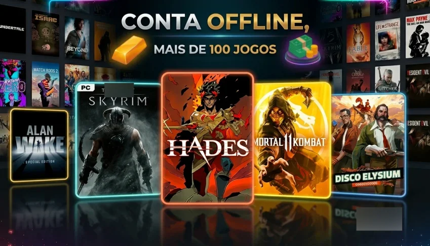 MEGA CONTA STEAM +50 JOGOS (MK11, HADES, SKYRIM)
