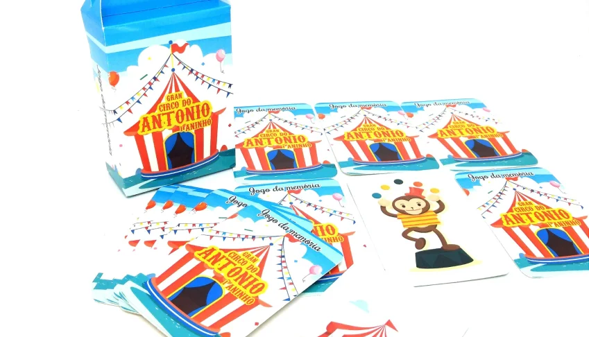 Jogo da Memória Circo 9 Pares com Caixa Maleta