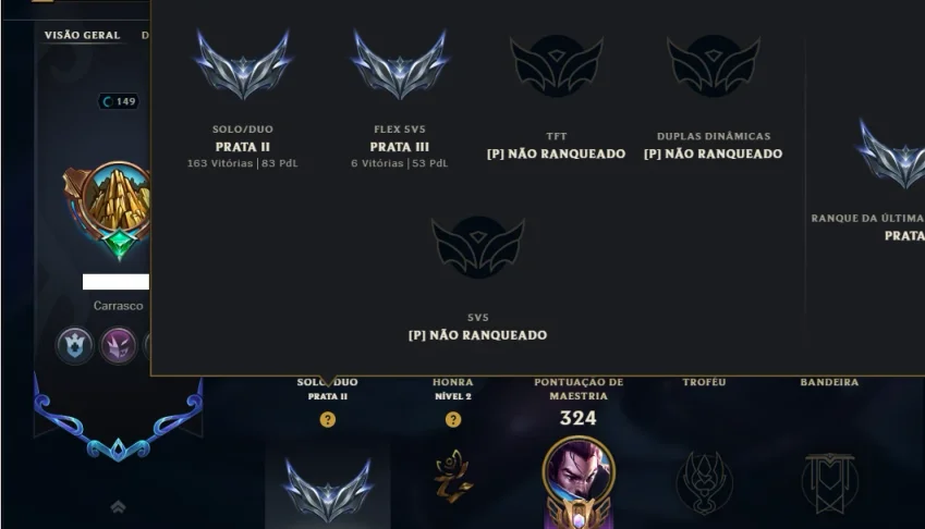Prata 2 com 95 Champs e 71 Skins ( Mais de 300 Jogos )