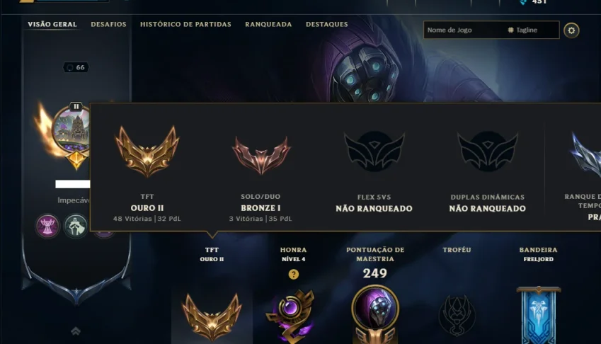 Ouro 2 com 115 Champs e 26 Skins +1380 RP