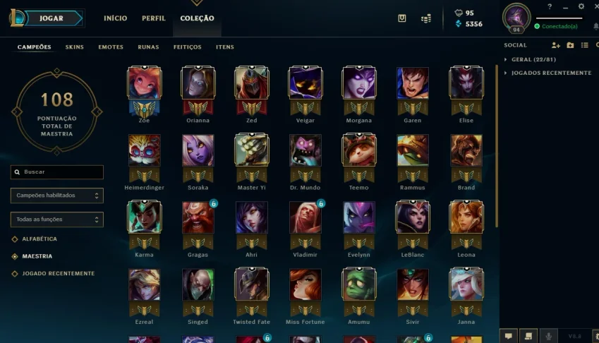 CONTA PLATINA 1 LEAGUE OF LEGENDS