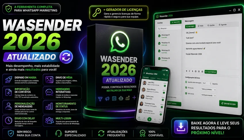 Wa Sender Pc + Gerador De Licenças
