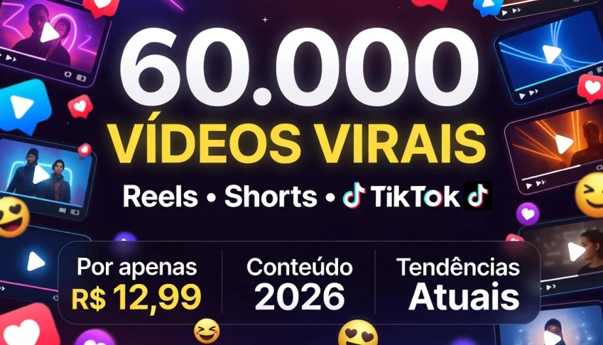 [ Mais Vendido ] Pack De 60K Videos Para Shorts 😍R$12,99
