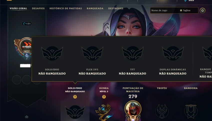 Unranked com 80 Champs e 19 Skins