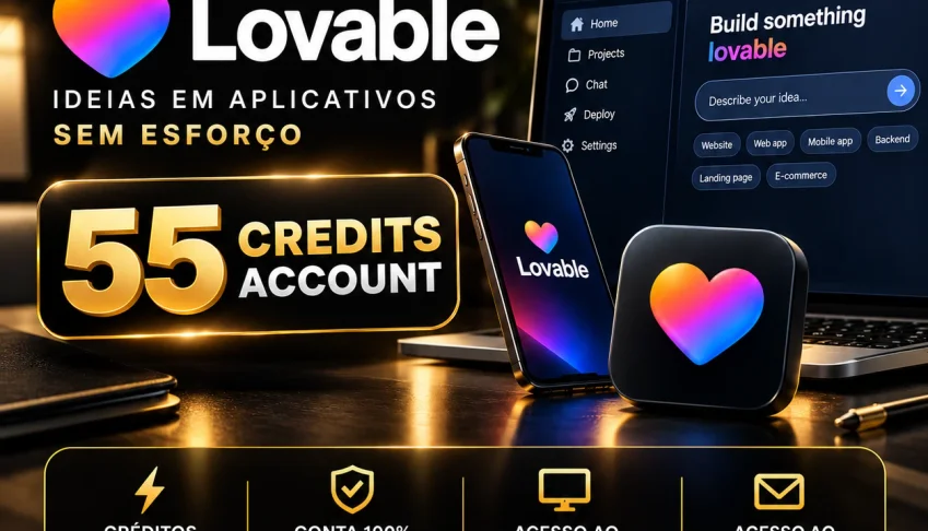 Conta Lovable AI com 55 Créditos + Workspace + Acesso E-mail