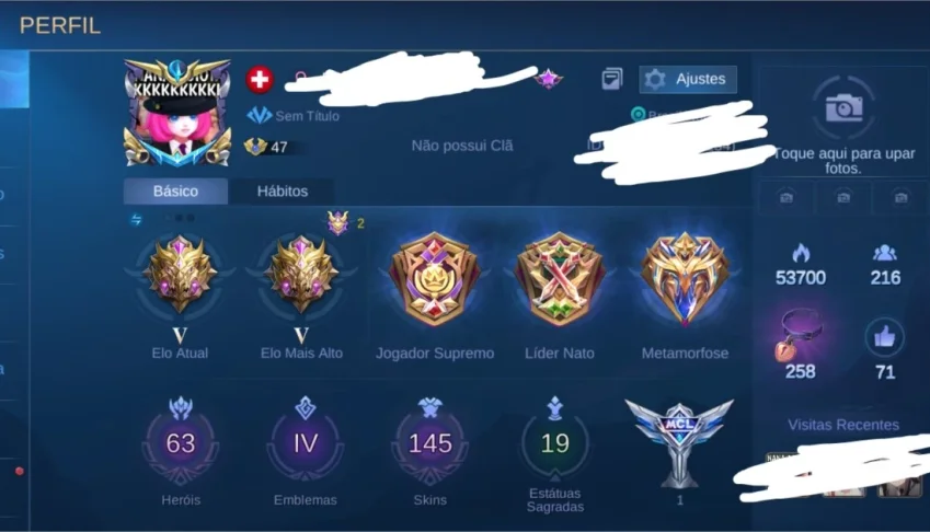 Conta com várias skins raras