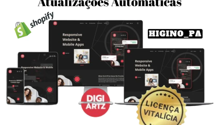 Tema Shopify Digiartz - Software e App + Atualizações