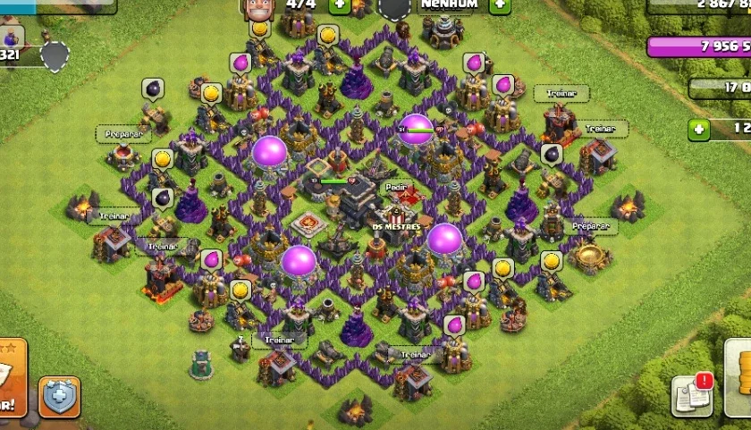 Conta Clash of clans cv9 Full menos os muros