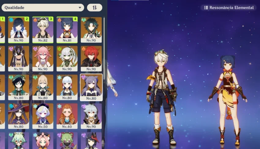 Conta Ar60 Raiden C3+Bis+Yelan C1+Bis+Nahida C1+Leia A Descr