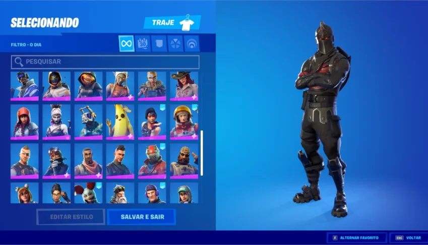 CONTA FORTNITE COM CAVALHEIRO NEGRO E MUITO MAIS!!!