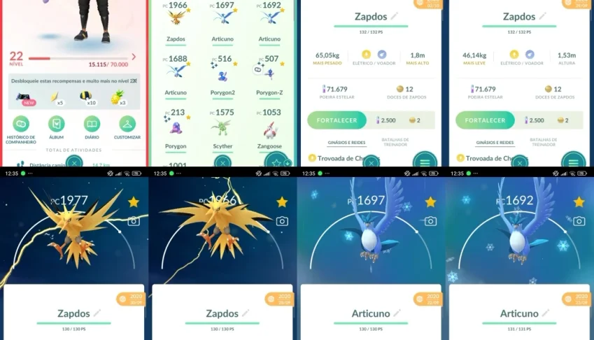 Conta barata com 4 Zapdos + Articuno + Porygon Shiny ✨ C042