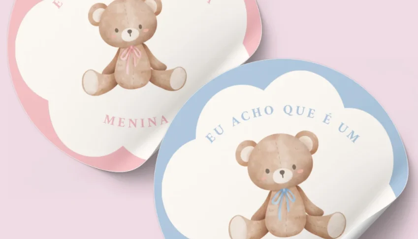 Adesivos para Chá Revelação com Ursinhos