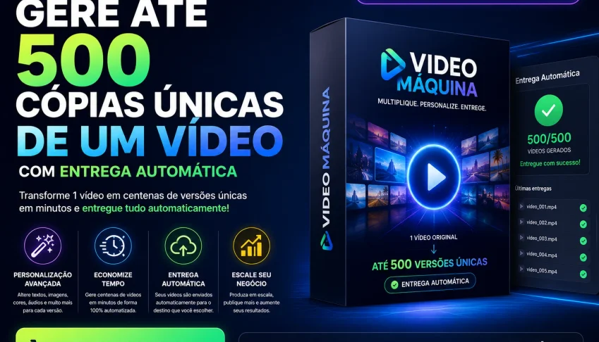 Transforme 1 Vídeo em Até 500 Versões Únicas
