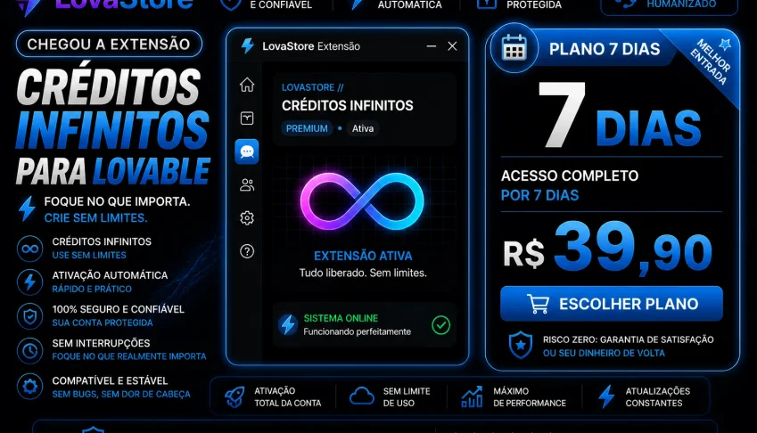 Extensão Lovable Créditos Infinitos | LovaStore - 7 dias
