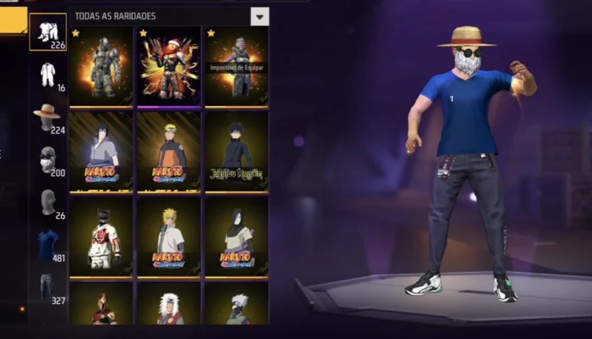 Conta Free Fire Com Roupas Antigas