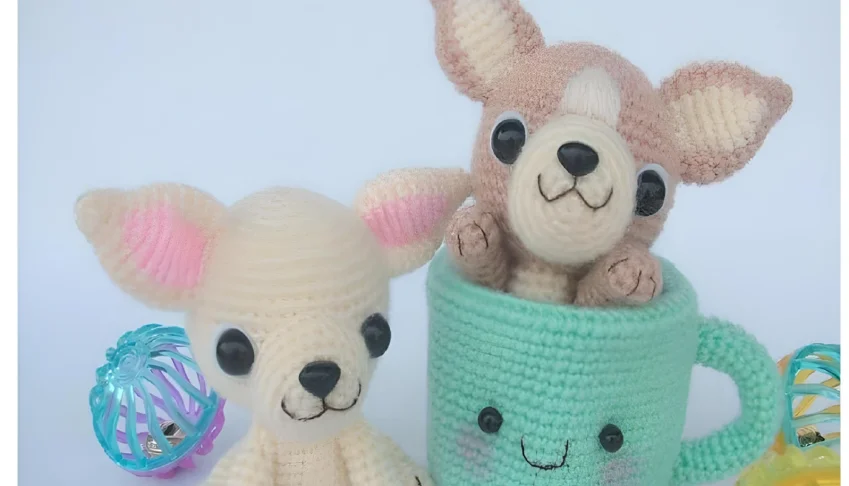 Receita em PDF - Cachorros Chihuahuas em Xícara Amigurumi