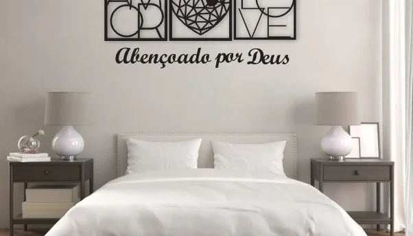 Quadros e Frase Abençoado por Deus em MDF