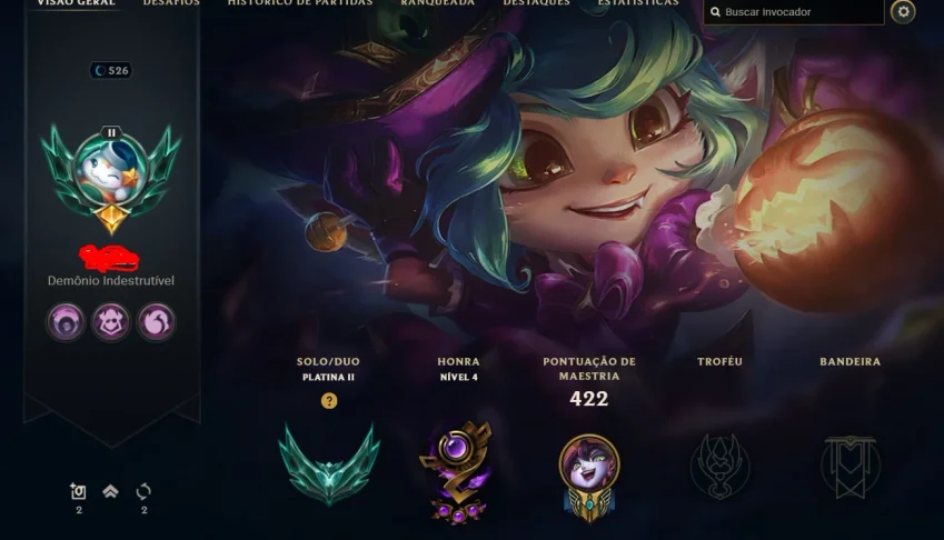 Conta LOL - Platina 2 - Nível 526 - Todos campeões