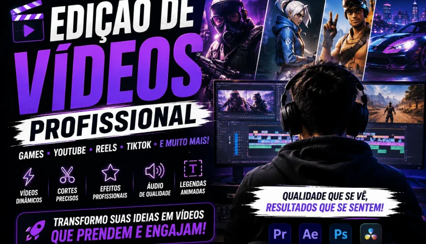 Edição de Vídeos | YouTube, TikTok e Redes Sociais